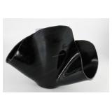 Arturo black glass fan vase