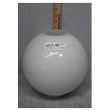 White parlor lamp globe 9.5" H & 3.5" D opening
