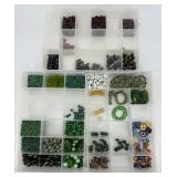 Green & art glass beads
