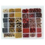Red, gold & black beads