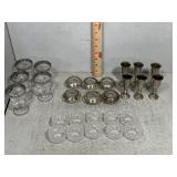 crystal individual salts, sterling rimmed salts &