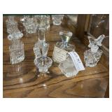 Six crystal perfume bottles incl butterfly
