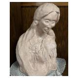 Native American artist signed bust