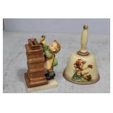 Early Hummel piggy bank & 1979 Goebel Annual bell