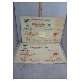 two MCM paper Florida travel bath mats