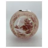 Hp Parlor lamp glass shade - peach with farm