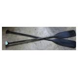 Pair wooden oars in black paint