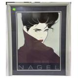 Nagel framed art deco poster 32" x 39"