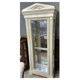 Contemporary white wash lighted china cabinet