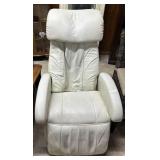 Leather Mod recliner in cream color