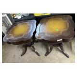 leather top Mahogany parlor set - coffee table &