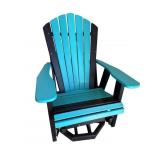 Amish Poly swivel glider in aruba blue on black