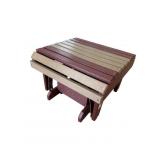 Amish Poly gliding ottoman weatherwood on Tudor br