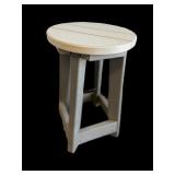 Amish Poly 14" R x 24" H stool light grey on dark