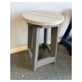 Amish Poly 14" R x 24" H stool light grey on dark