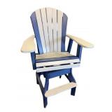 Amish Poly counter height swivel arm chair white o