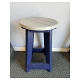 Amish Poly 14" R x 24" H stool light grey on patri