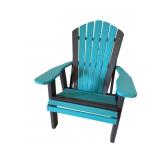 Amish Poly Adirondack chair aqua blue on dark grey