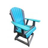 Amish Poly swivel chair in aqua blue on dark grey