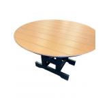 Amish Poly 48" round x 36" H dining table cedar on