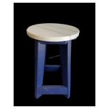 Amish Poly 14" R x 24" H stool light grey on patri