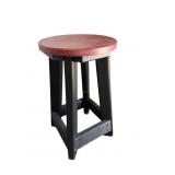 Amish Poly 14" R x 24" H stool cherry on black