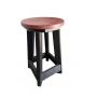 Amish Poly 14" R x 24" H stool cherry on black