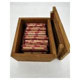 Twenty Rolls of Wheat Pennies in a Wooden Box - 10