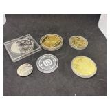 Six European commemorative coins: 1 1/2 Euro
