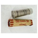 One Roll US Steal Wheat Pennies & One Roll US Silv