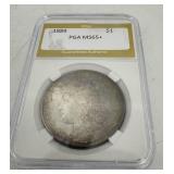 1889 PGA Graded MS65+ US Morgan Silver Dollar