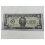 1934-A US $20 Federal Reserve Note - Circulated
