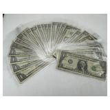 Twenty-Six 1969 US $1 Federal Reserve Notes