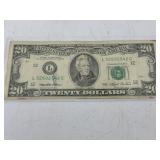 1993 US $20 Federal Reserve Note *Mis-cut