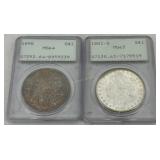 Two PCGS Graded Morgan Silver Dollars: 1898 Graded