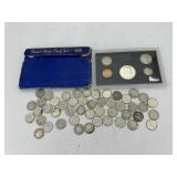 1970 US Proof Set & 48 Silver Dimes