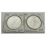1890-S & 1896 US Morgan Silver Dollar