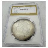 1901-O PGA Graded MS64 Morgan Silver Dollar