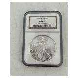 1990 NGC Graded MS69 American Eagle Silver Dollar