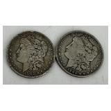 Two US Morgan Silver Dollars: 1901-O & 1902