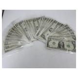 Thirty-Four US 1969 $1 Federal Reserve Notes all s