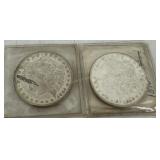 Two US Morgan Silver Dollars: 1896 and 1904-O
