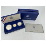 1986 US Liberty Coins 3-coin Set incl $5 Gold coin