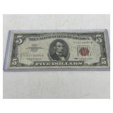 1963 US $5 Red Seal Star Note serial No. *03136890