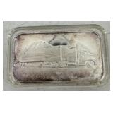 One ounce of .999 Fine Silver Bar with Semi Truck