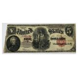 Series 1907 $5 Legal Tender US Note - Woodchopper