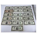 Four US $2 Red Seal *One of four was Mis-cut & Twe