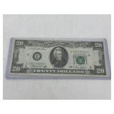 1974 US $20 Federal Reserve Note *Mis-cut/off cent