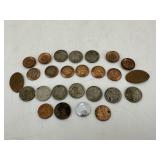 11 Buffalo Nickels, 12 Souvenir Pennies and three