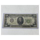 1934 US $20 Federal Reserve Note *Mis-cut
